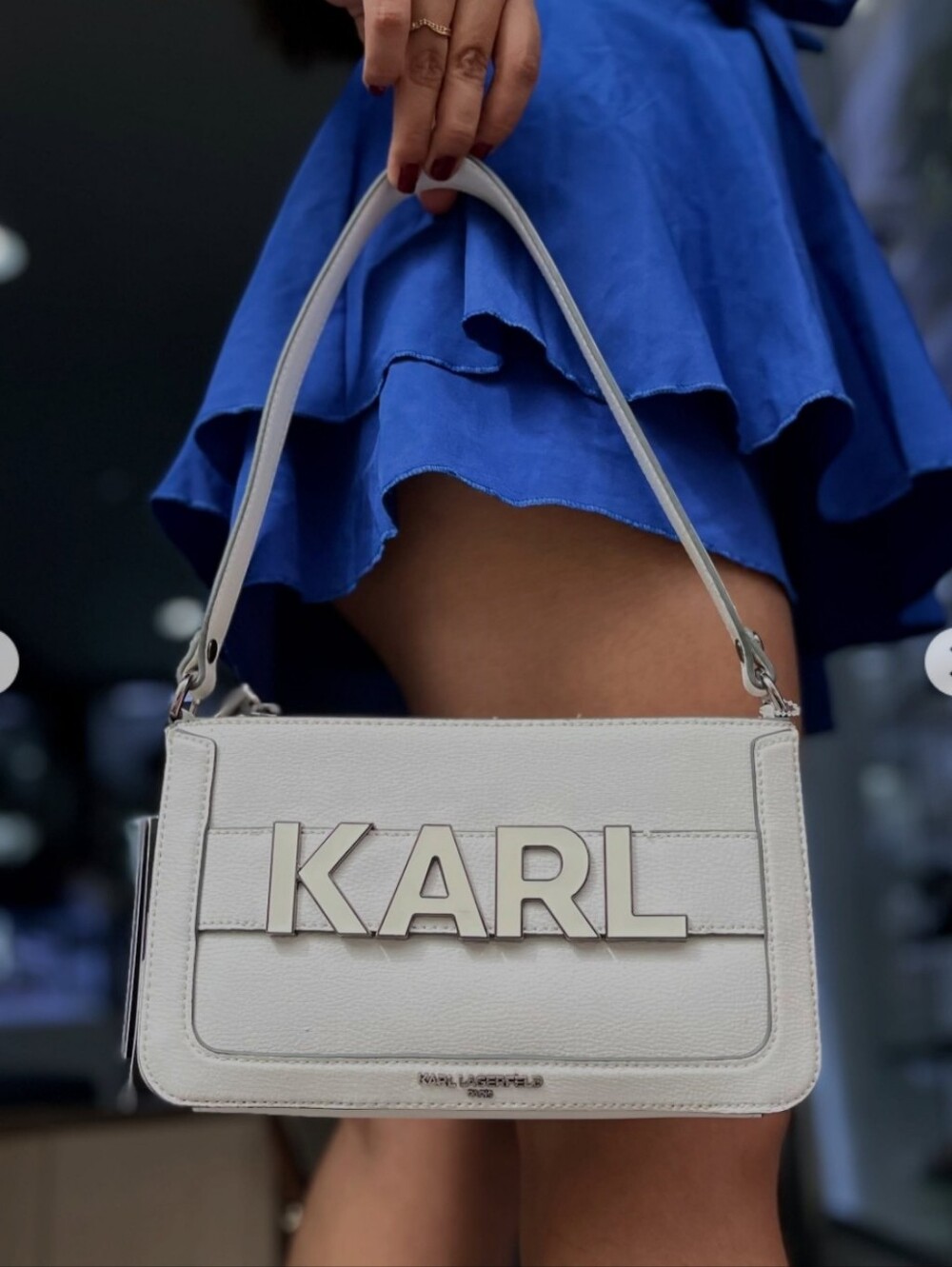 Leather Karl Lagerfeld Noveau Minimalist Block Letter Bag w/dustbag